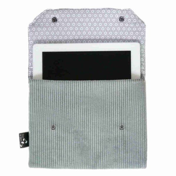 pochette tablette protection ipad velours vert made in france dus & gero fait main edition limitee