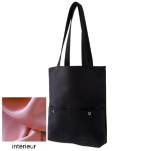 sac tote bag simili daim nubuck noir dus and gero fait main edition limitee france vegan