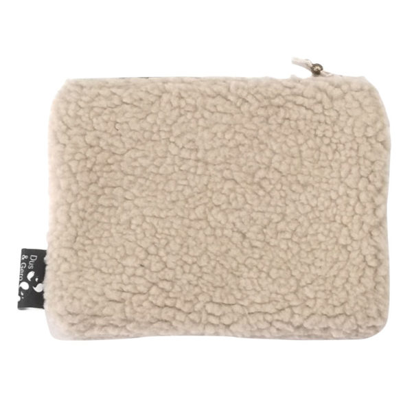 pochette momoute mouton vegan made in france beige trousse maquillage creation couture artisant francais made in france dus and gero