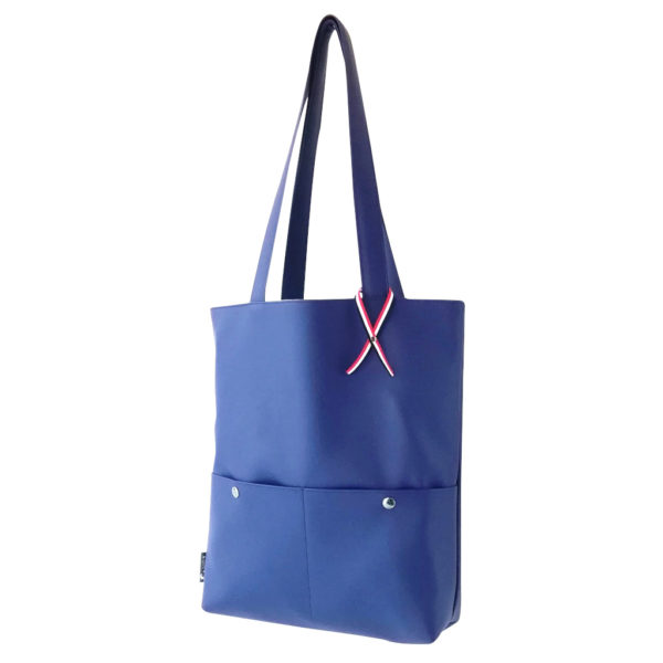sac francais tote bag sac cabas made in france simili cuir vegan bleu roi createur artisan francais dus and gero