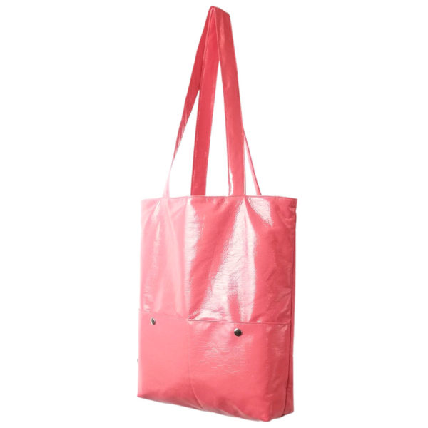 sac cabas tote bag vegan vinyle rouge rose corail sixties annees 70 fait main france artisant local vincennes accessoires mode