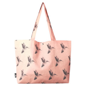 grand cabas sac shopping sport plage toile ros et colibri gris fait main en fance vegan dus et gero accessoire