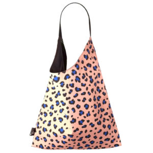 sac imprime leopard cabas tote bag rose bleu fait main