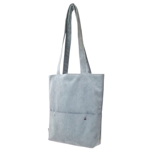 sac tote bag cabas cartable velours cotelé fait main en france artisan paris mode vert clair gris celadon